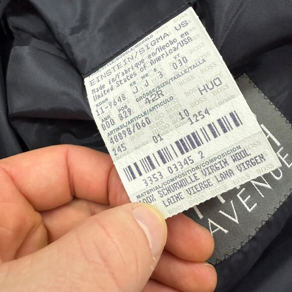 NEW Hugo Boss Two Button Blazer Virgin Wool Navy Blue Size 42R - Picture 7 of 7